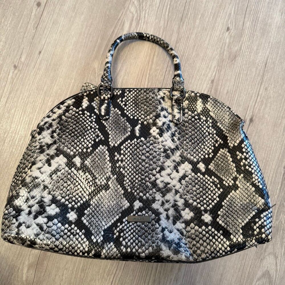 Aldo Black and White Python Print Crossbody Bag NEW